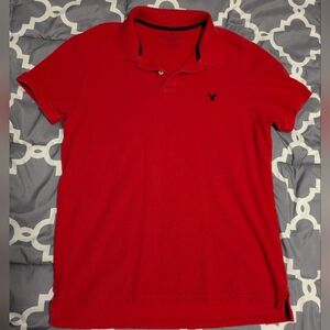 American Eagle Outfitters Vibrant Red Polo Shirt